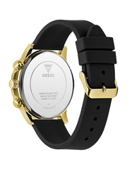 Gold-Tone and Black Silicone Multifunction Watch