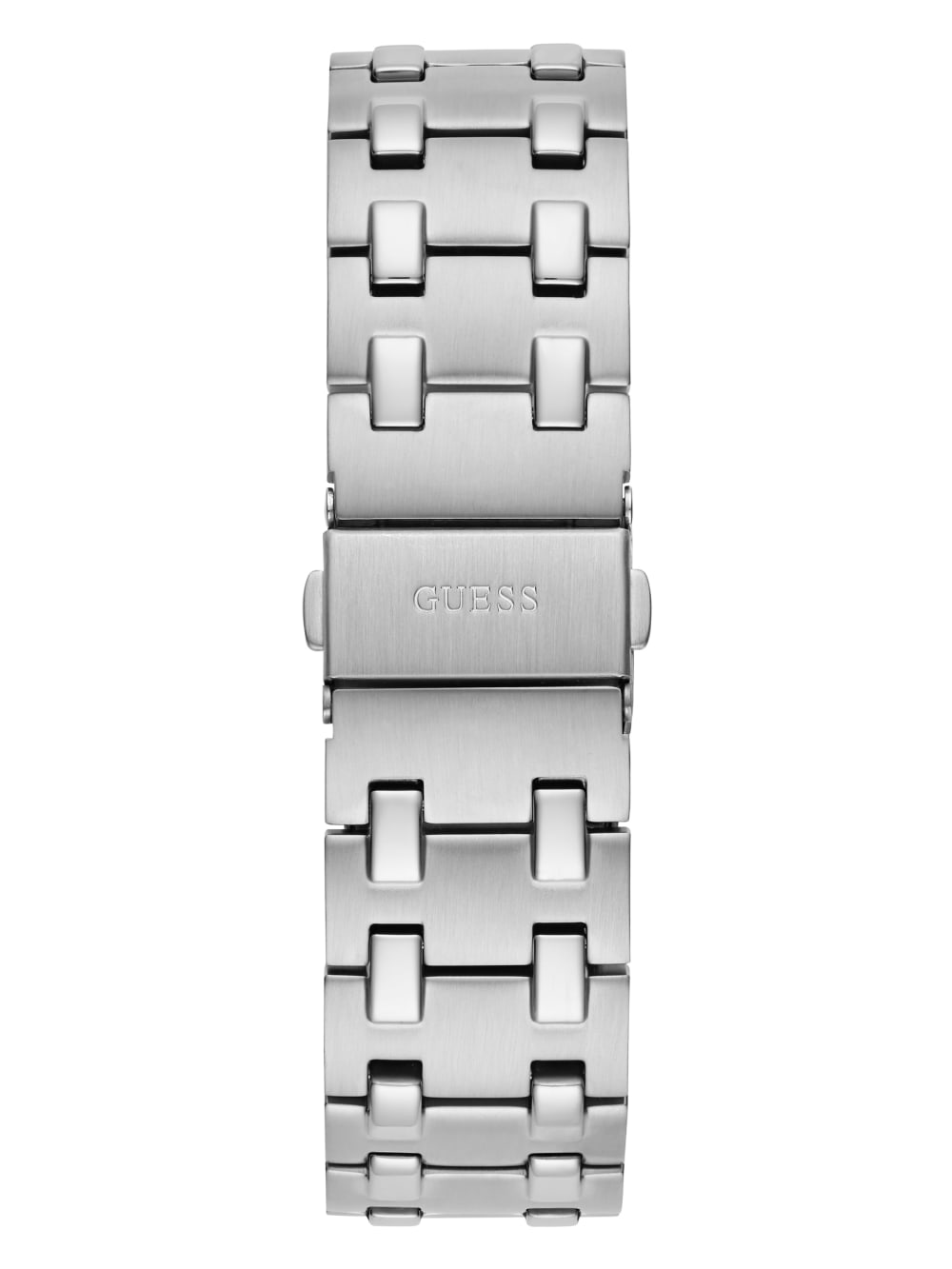Silver-Tone and Blue Octagonal Analog Watch