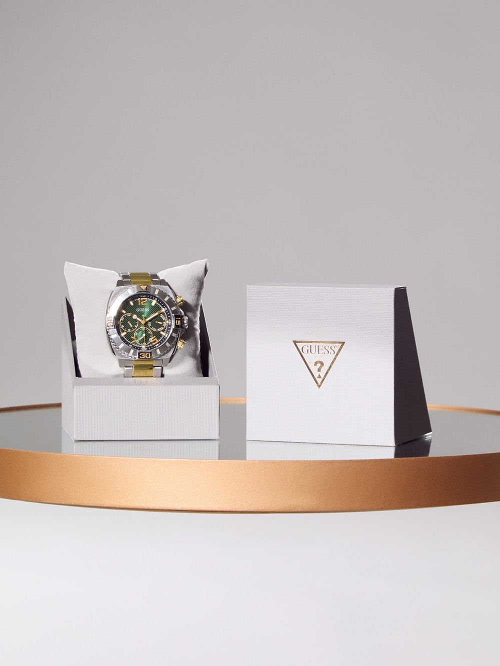 Two-Tone Green Multifunction Watch