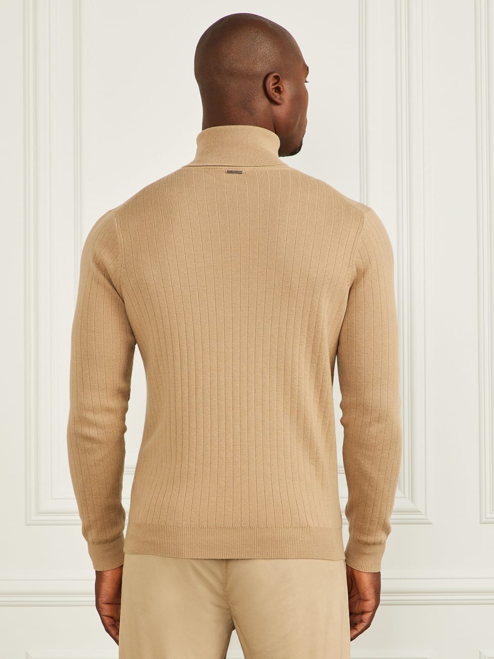 Turtleneck Wool-Blend Ribbed Sweater
