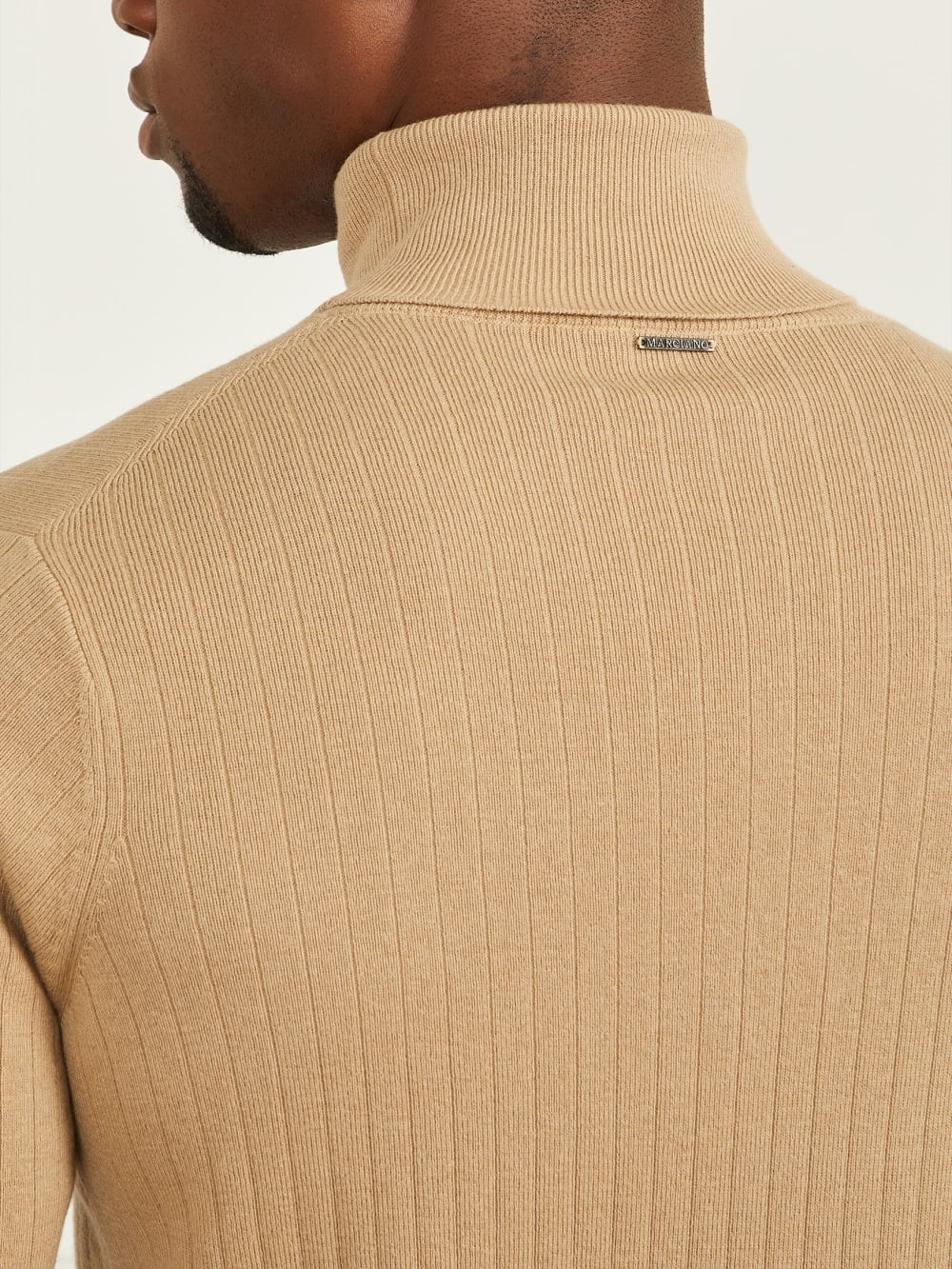 Turtleneck Wool-Blend Ribbed Sweater