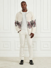 Jacquard High Neck Cardigan
