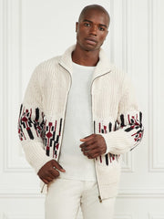 Jacquard High Neck Cardigan