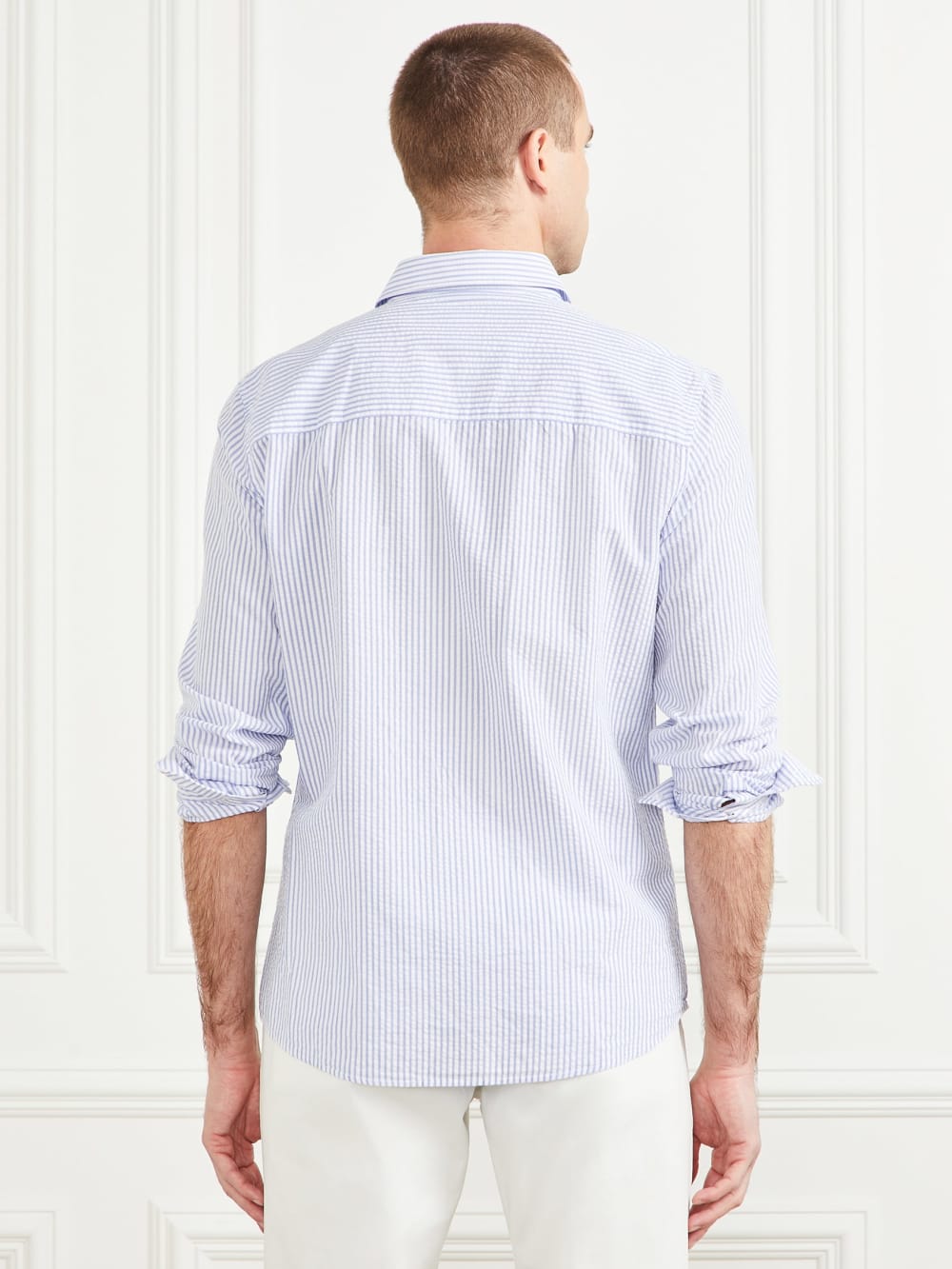 Seersucker Italian Notched Cuff Shirt
