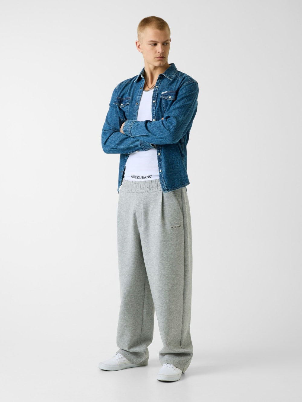 Slim Long-Sleeve Denim Shirt