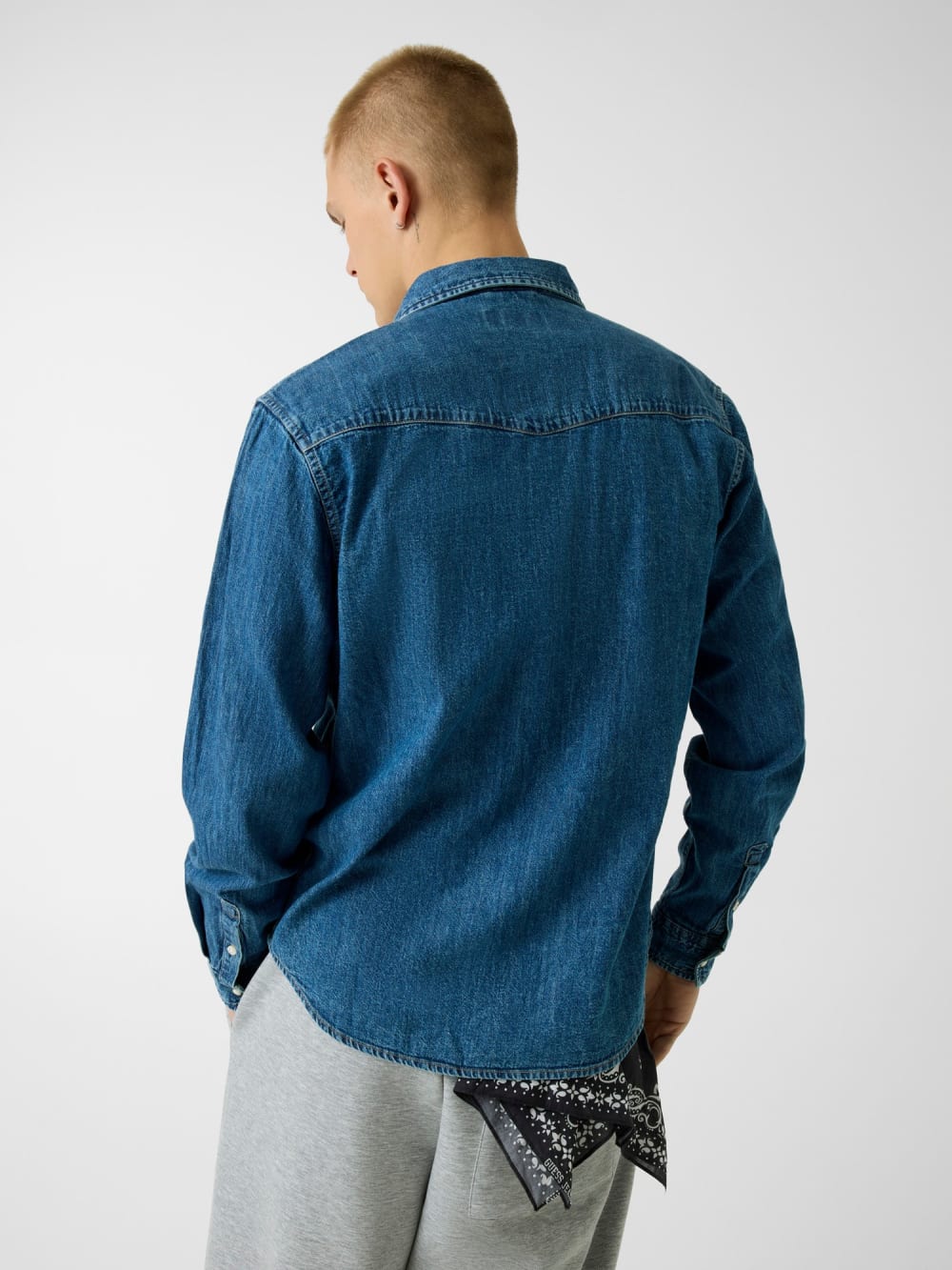 Slim Long-Sleeve Denim Shirt