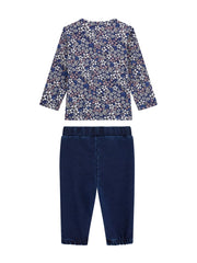 Floral Logo Tee and Knit Pants Set (0-24M)