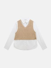 Poplin shirt with vest
