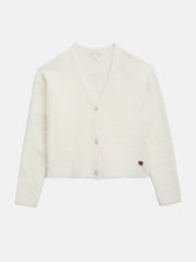 V neck fuzzy cardigan