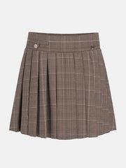 Pleated Plaid Mini Skirt (7-16)
