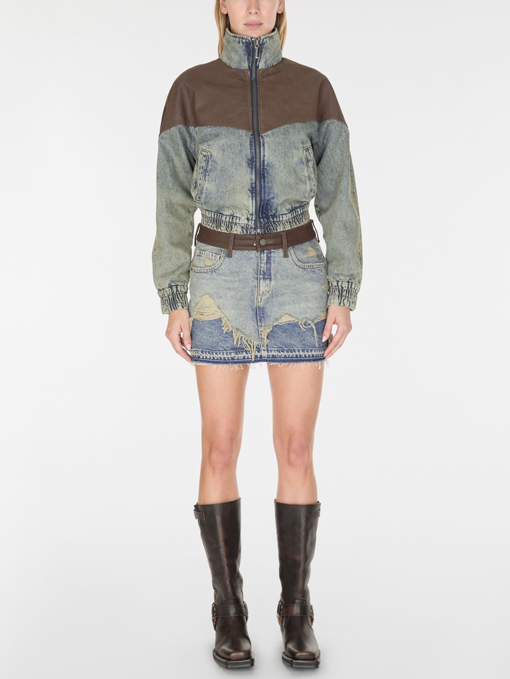 zip denim jacket