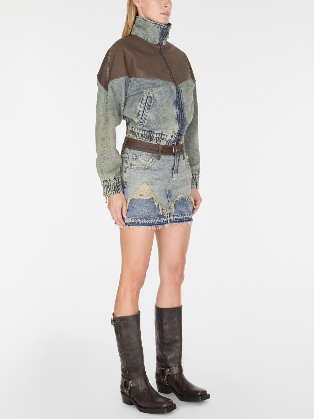 zip denim jacket