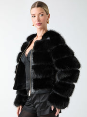 Arielle Cropped Faux-Fur Jacket