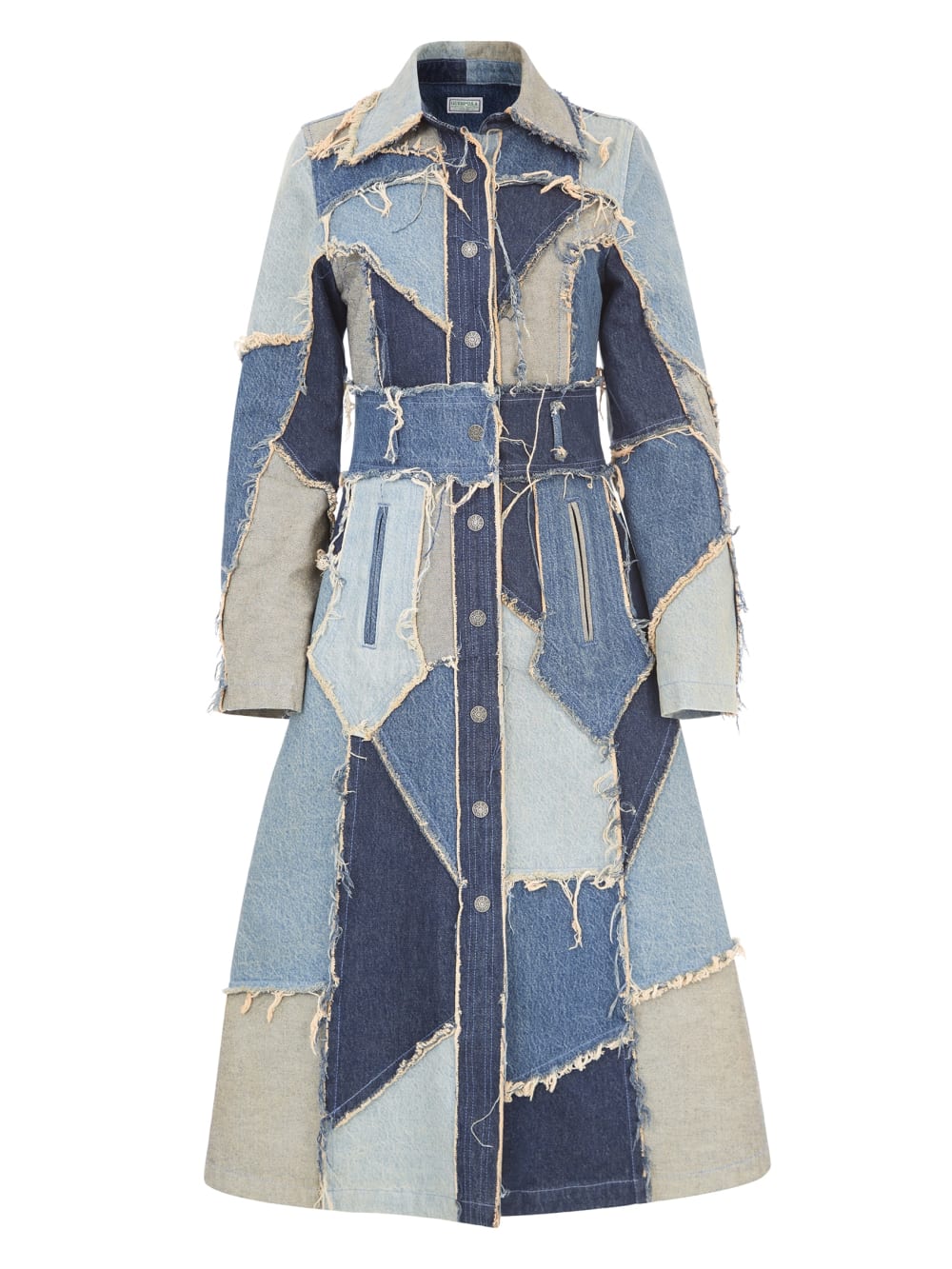 patchwork denim coat