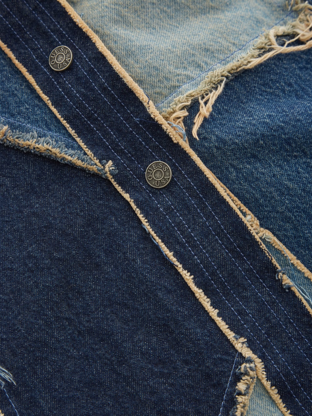 patchwork denim coat