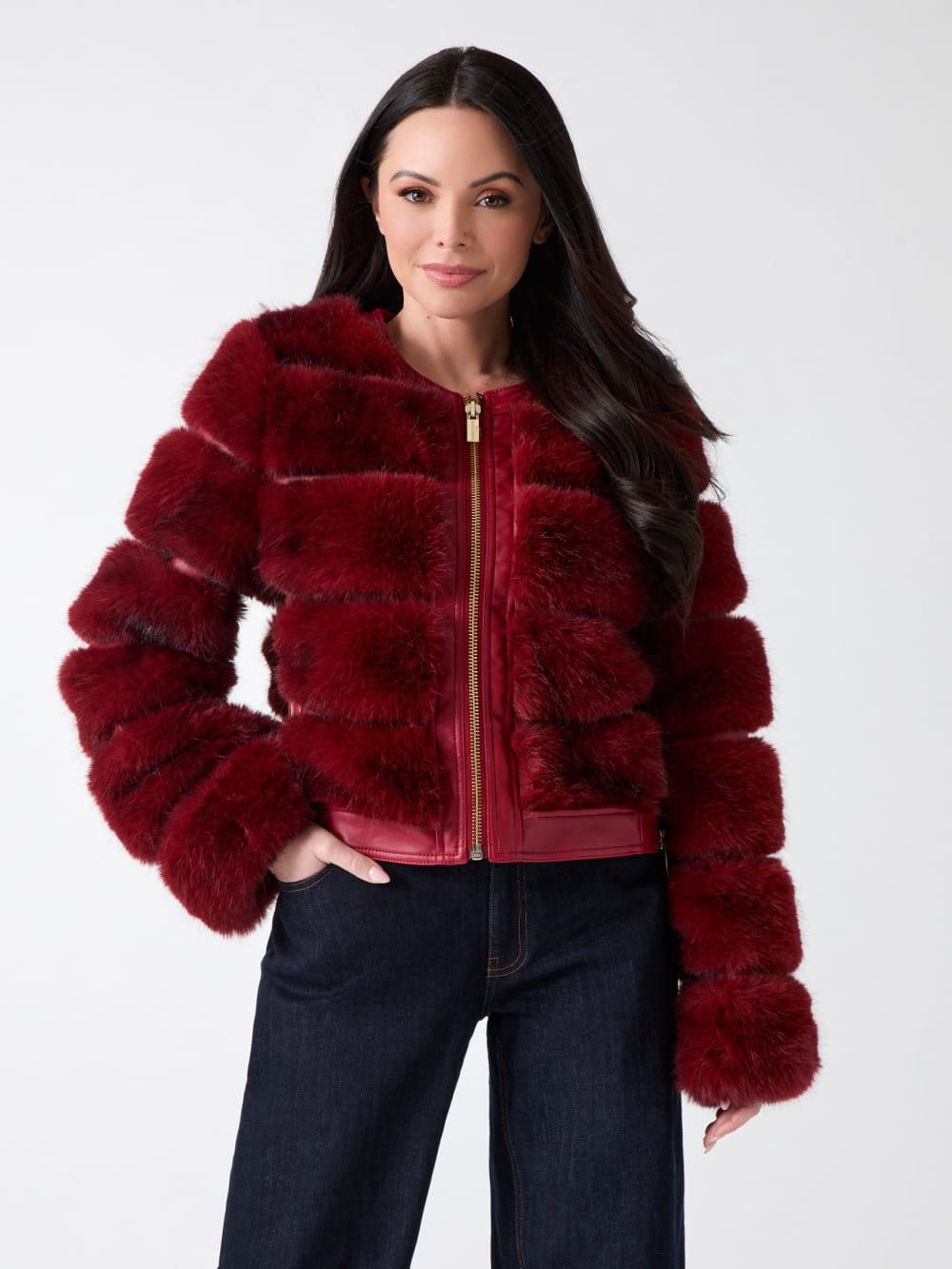 Arielle Cropped Faux-Fur Jacket