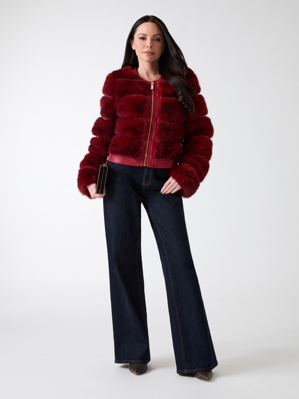 Arielle Cropped Faux-Fur Jacket