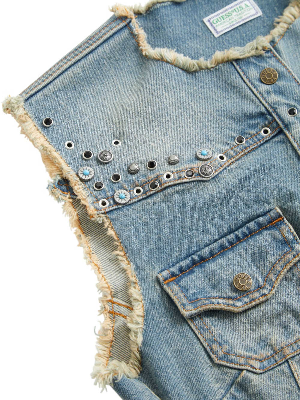 western denim vest