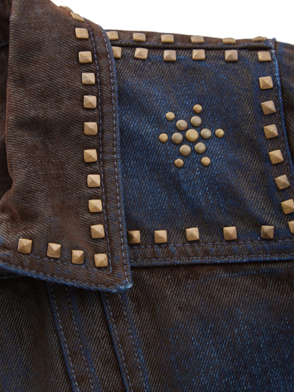 denim velvet zip-up jacket