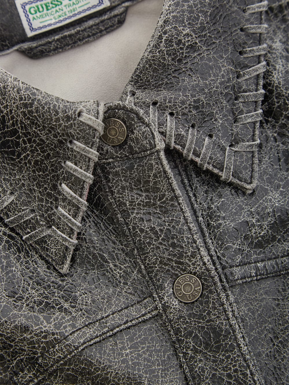 crackle leather jacket
