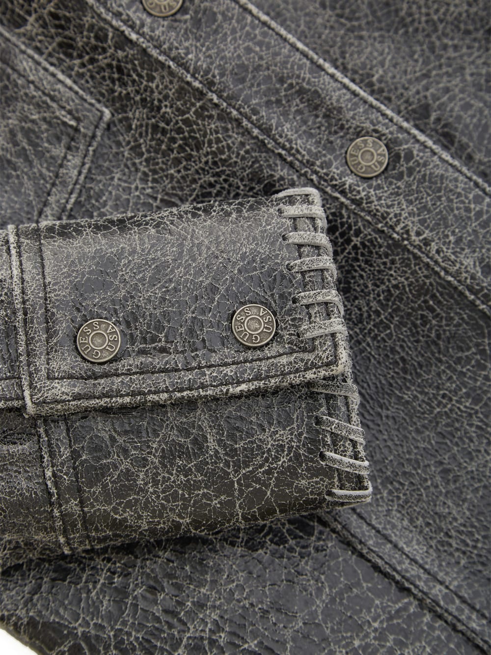 crackle leather jacket