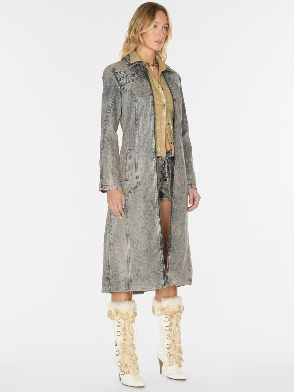 long denim coat