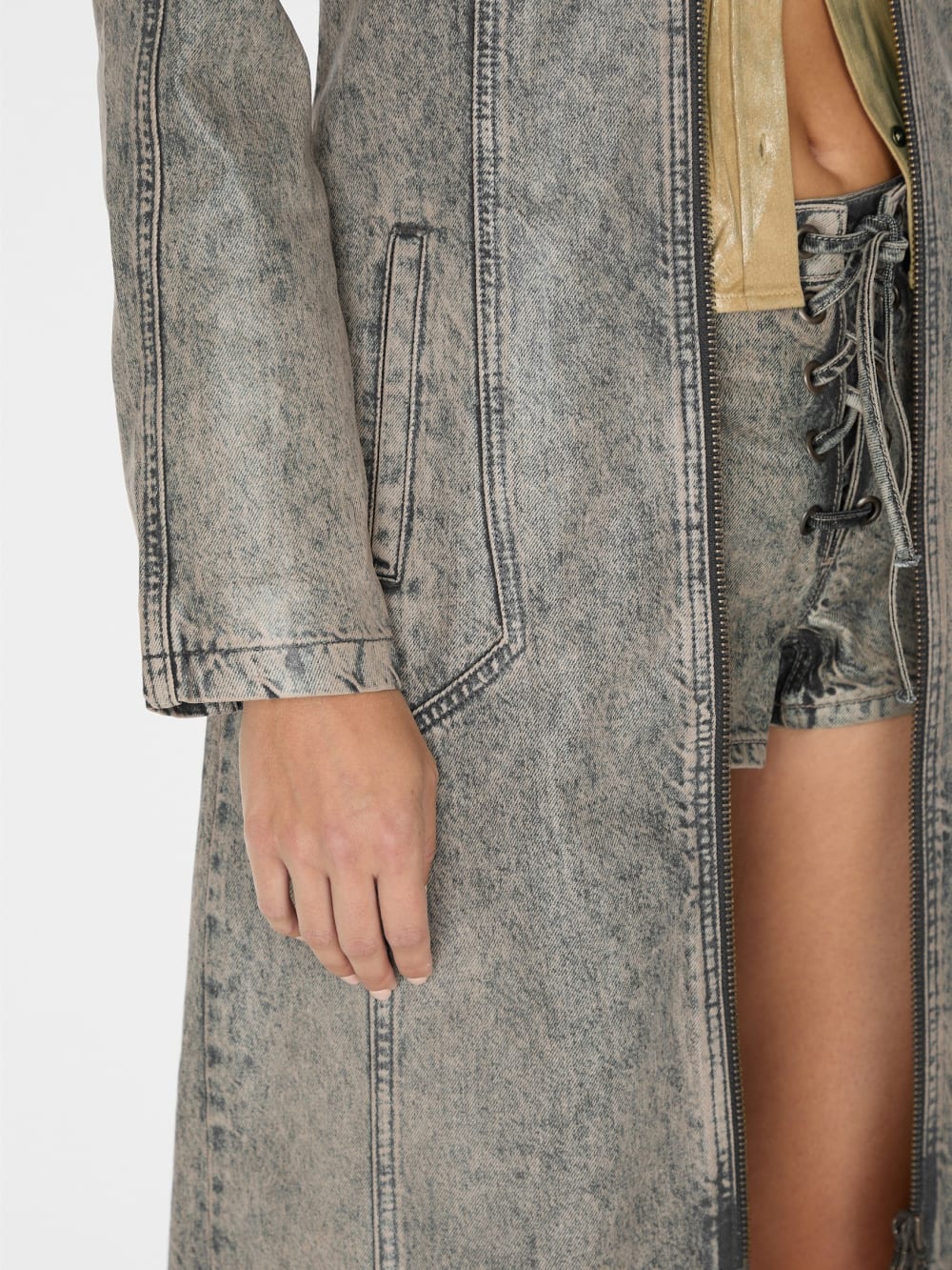 long denim coat
