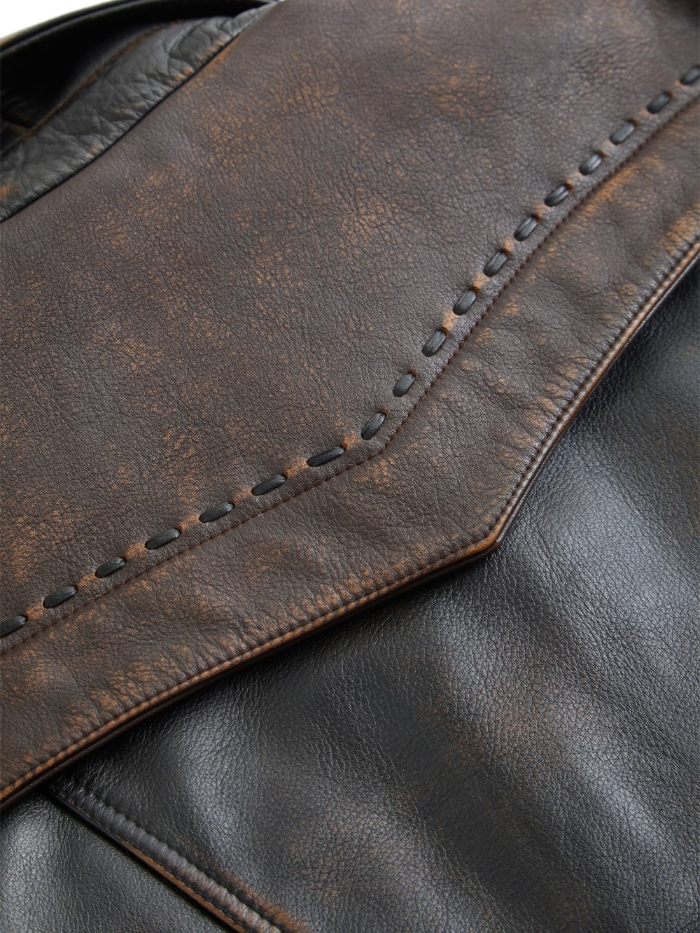 colorblock leather jacket