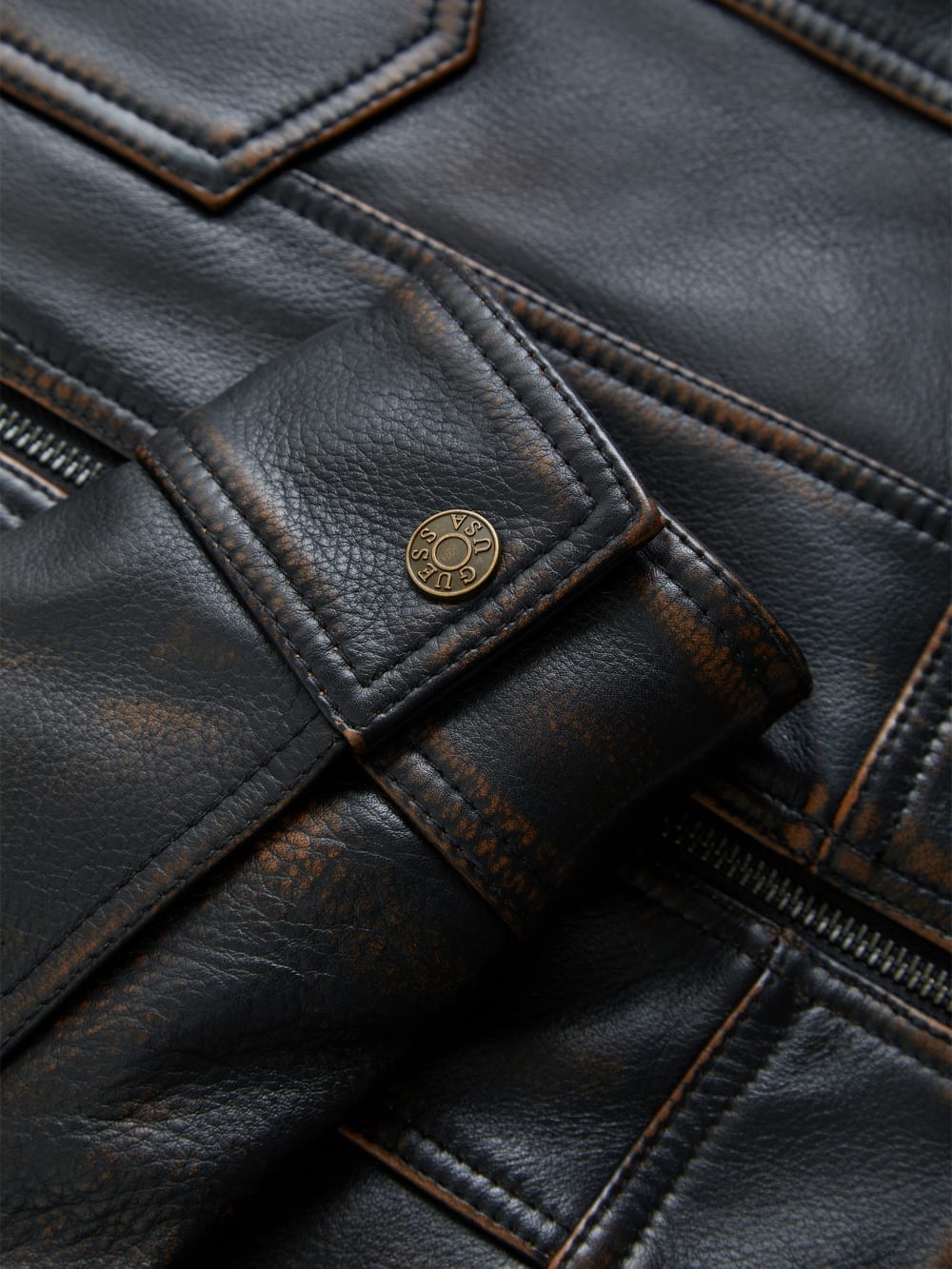 colorblock leather jacket