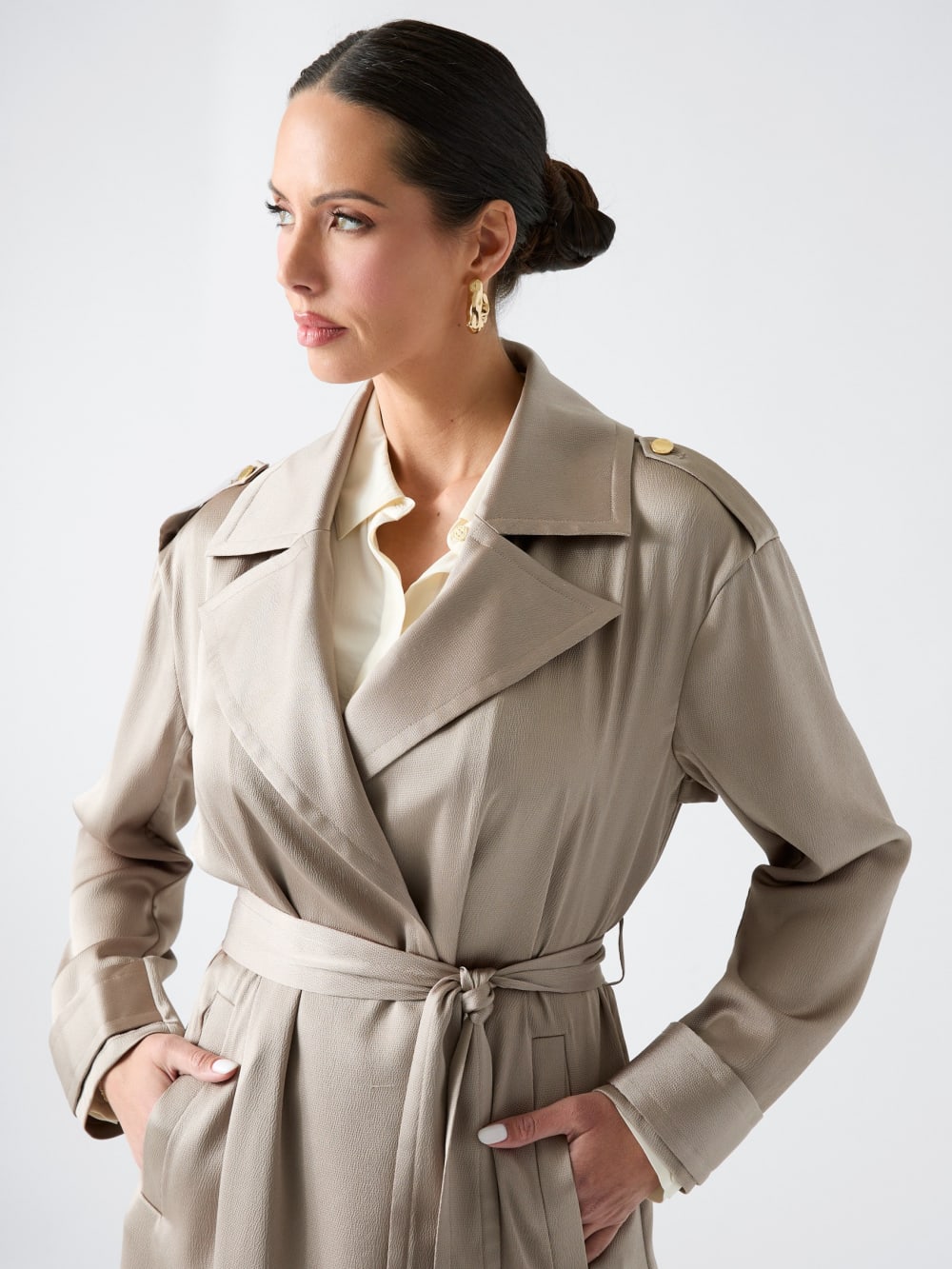 Eva Satin Trench Coat