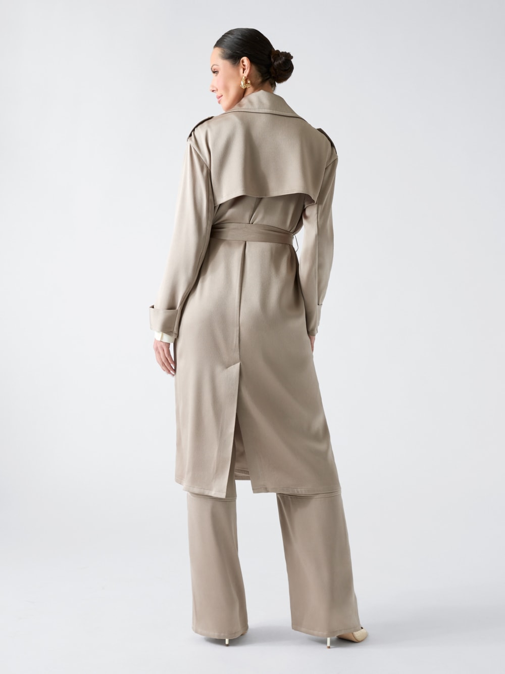 Eva Satin Trench Coat