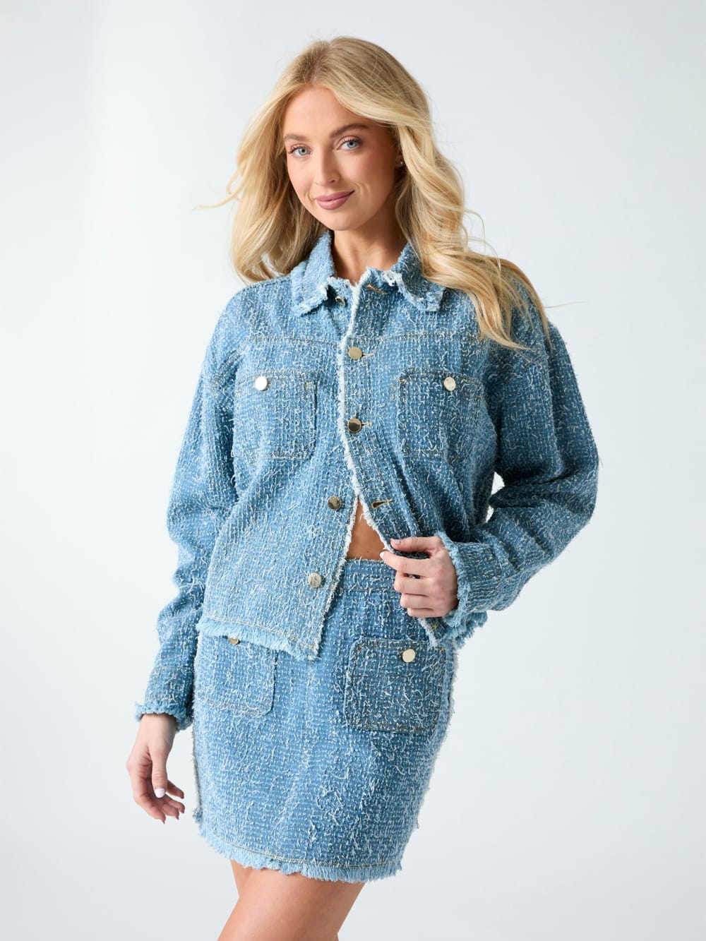 Denim tweed jacket