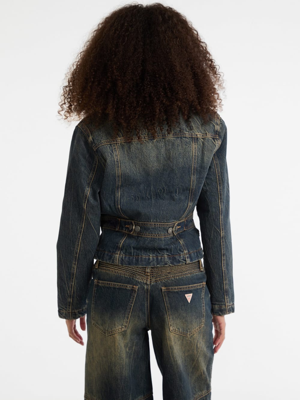 GUESS Originals Faux-Fur Denim Aviator Jacket