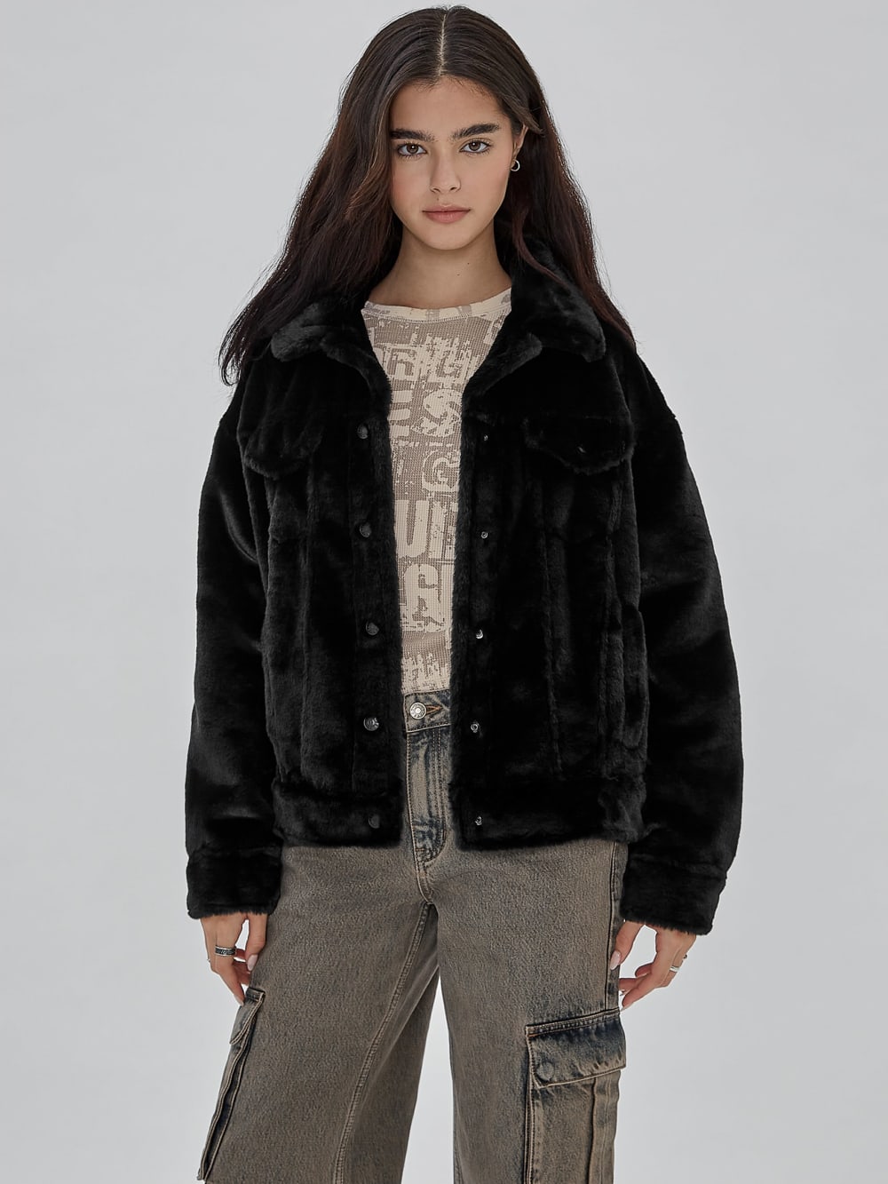 GUESS Originals Oversized Fur Jacket