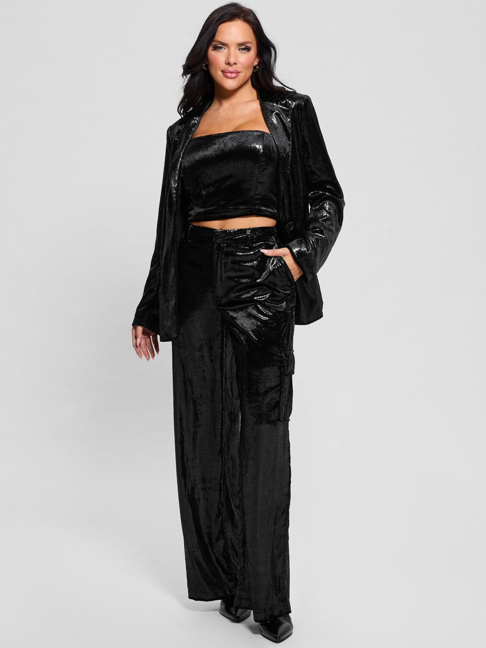 Omega Oversized Velvet Blazer