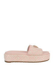 Longoh Raffia Platform Slide Sandals