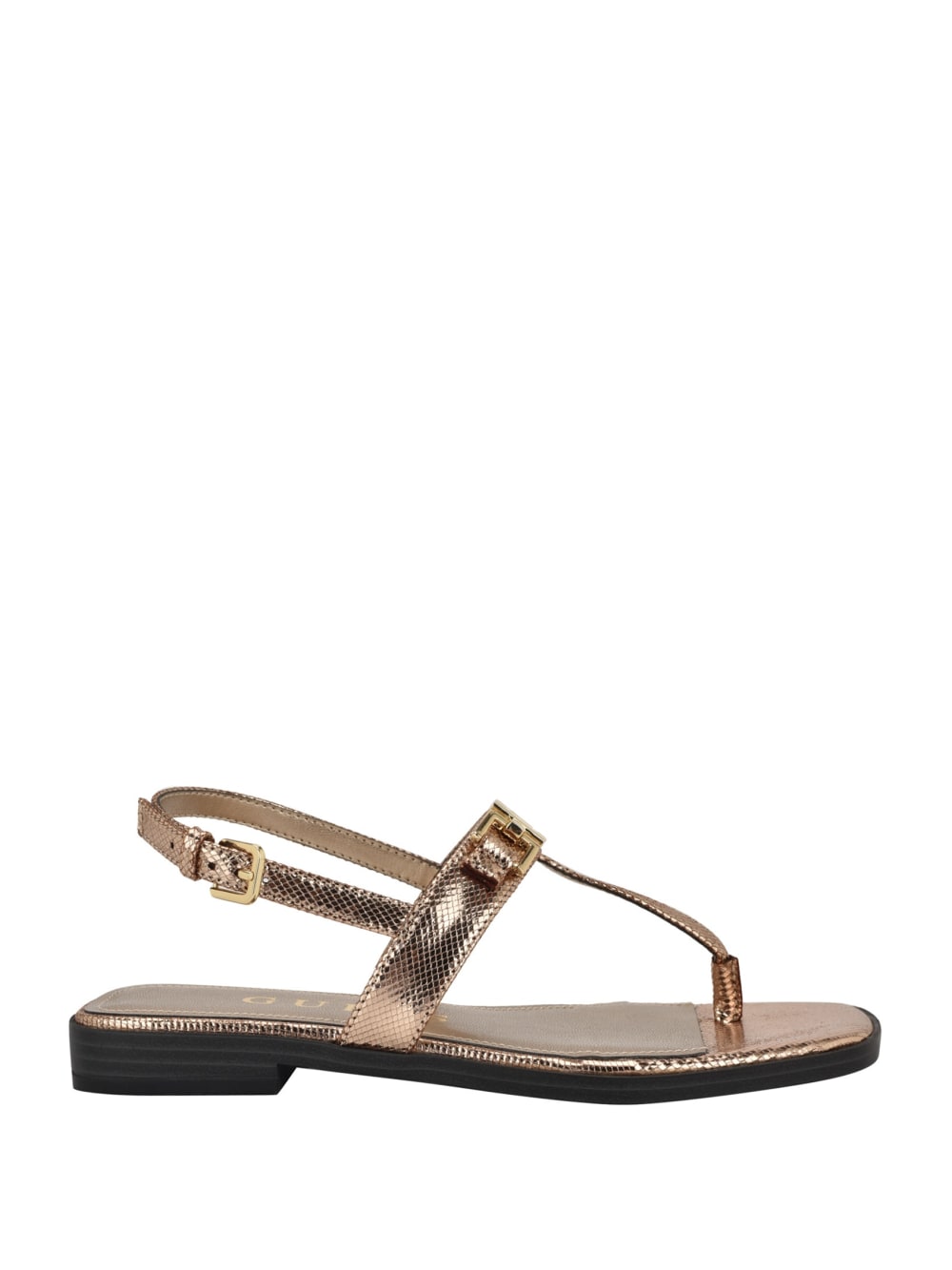 Reality Metallic T-Strap Sandals