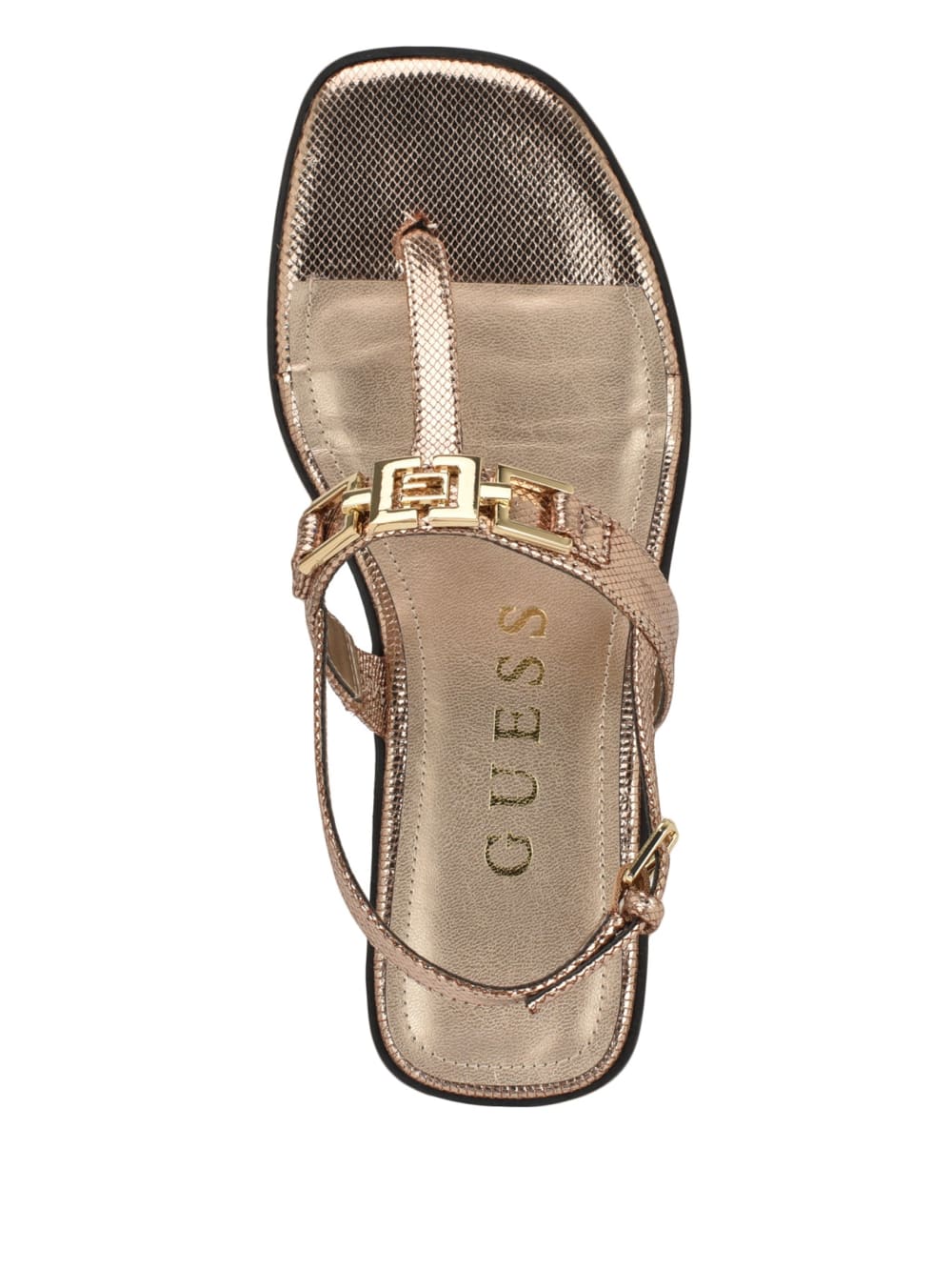 Reality Metallic T-Strap Sandals