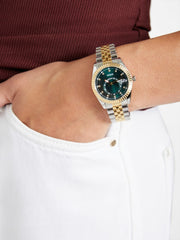 Two-Tone and Green Multifunction Watch