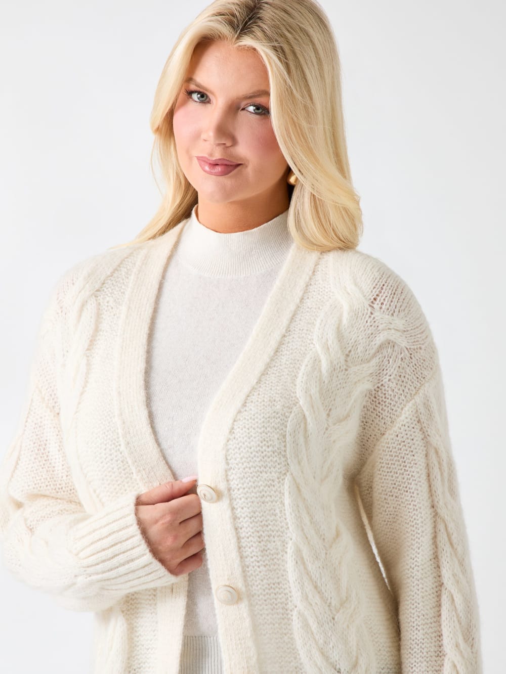Ginny Cable-Knit Sweater Cardigan