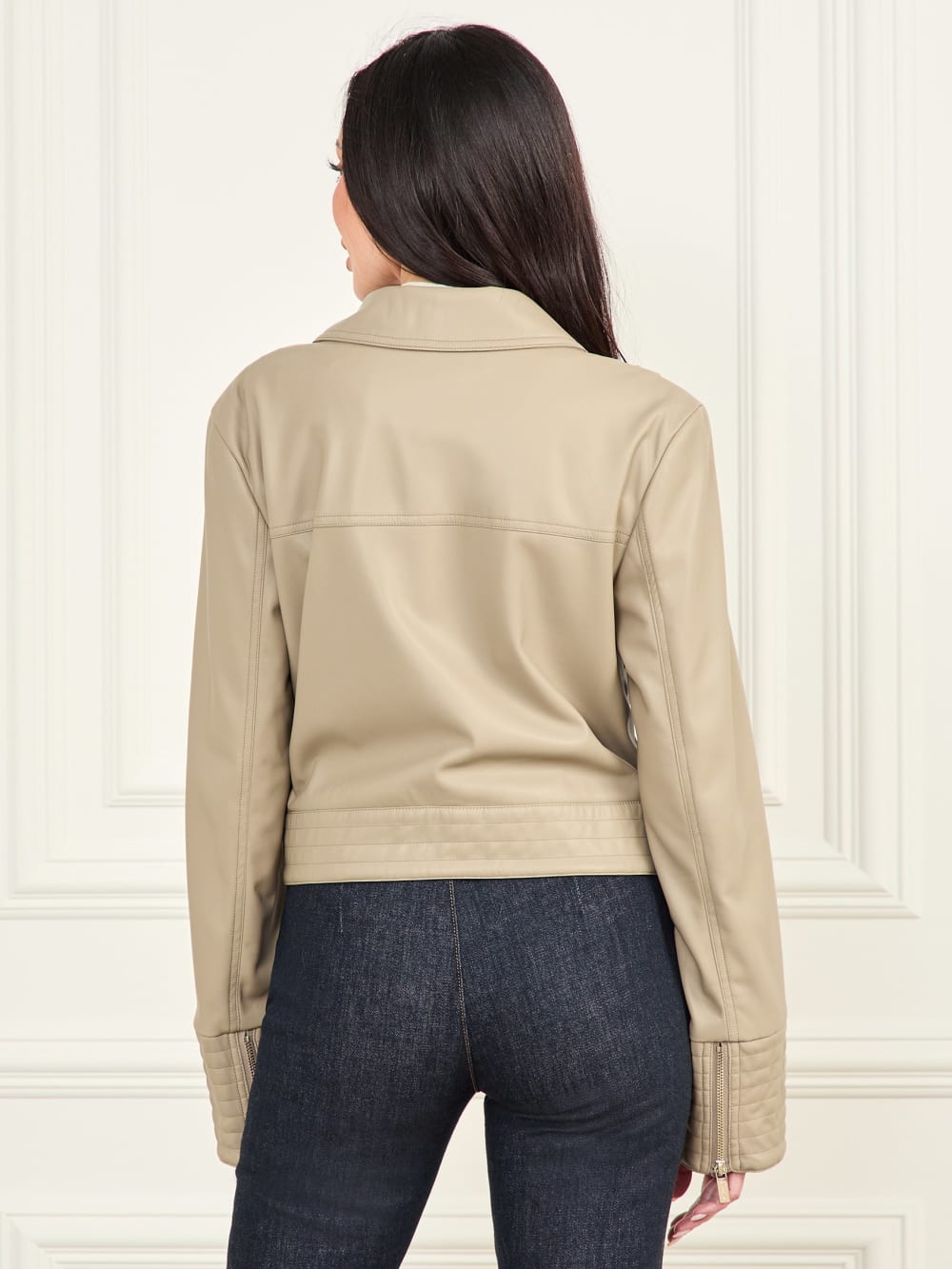 Faux-Leather Moto Jacket