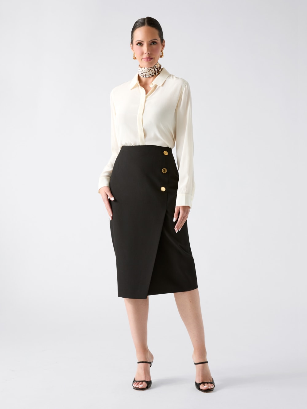 Dalia Buttons Midi Skirt