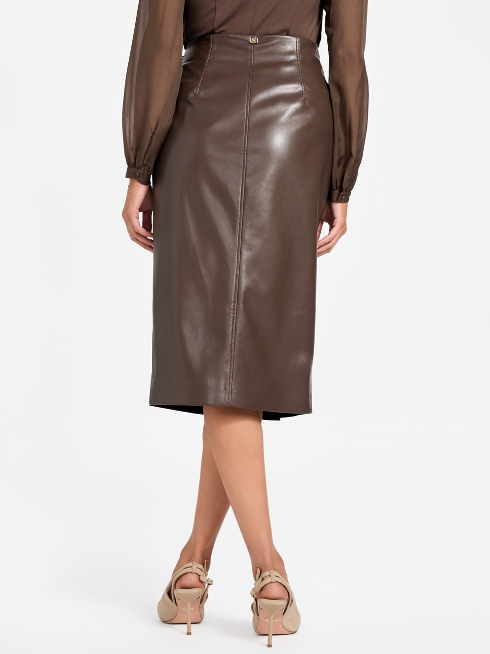 Gladys Faux-Leather Wrap Skirt