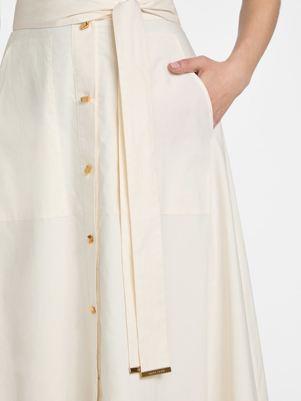 Pat Belted Maxi Skirt