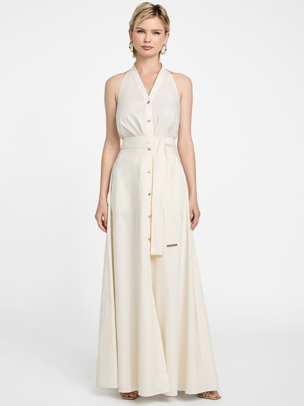 Pat Belted Maxi Skirt