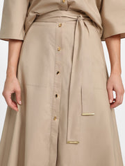 Pat Belted Maxi Skirt