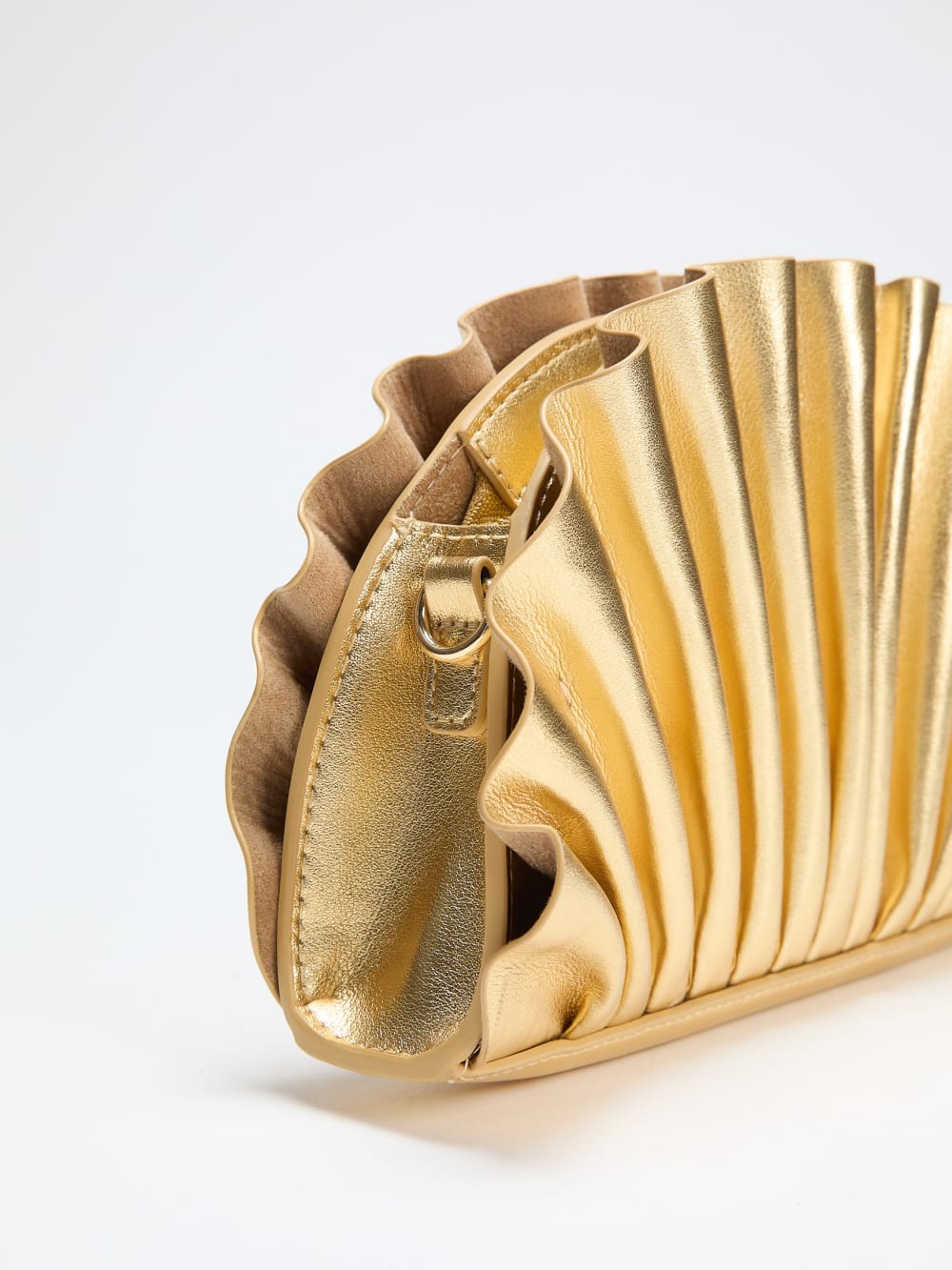 Shelly Metallic Leather Clutch