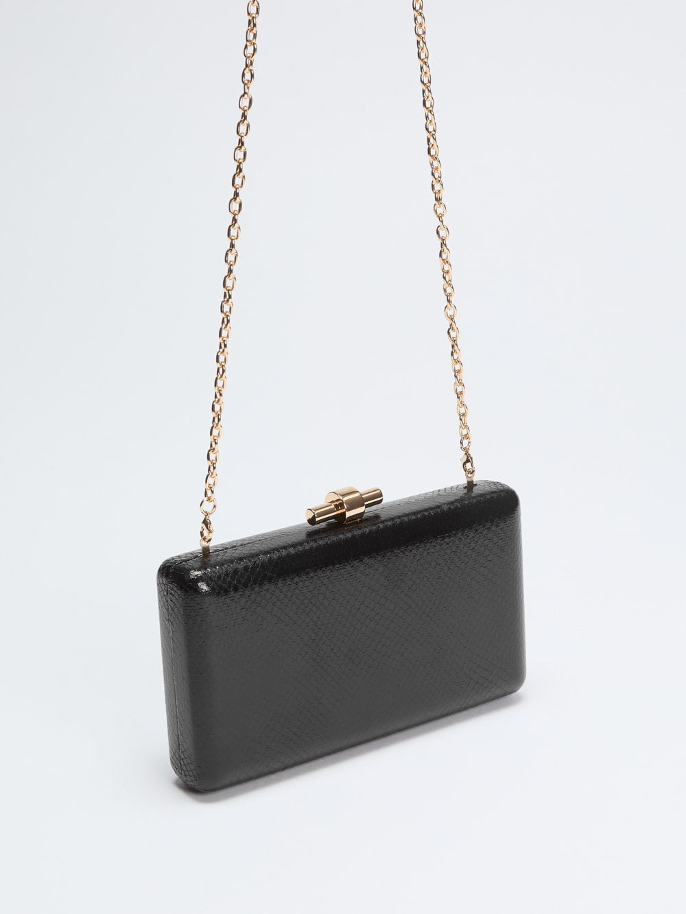 Gold-Tone Python Clutch