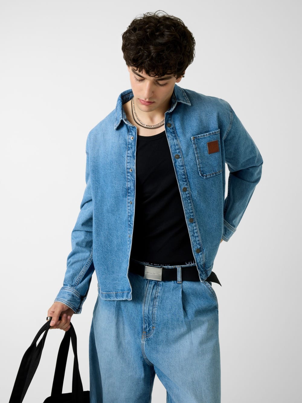 Oversize fit denim shirt