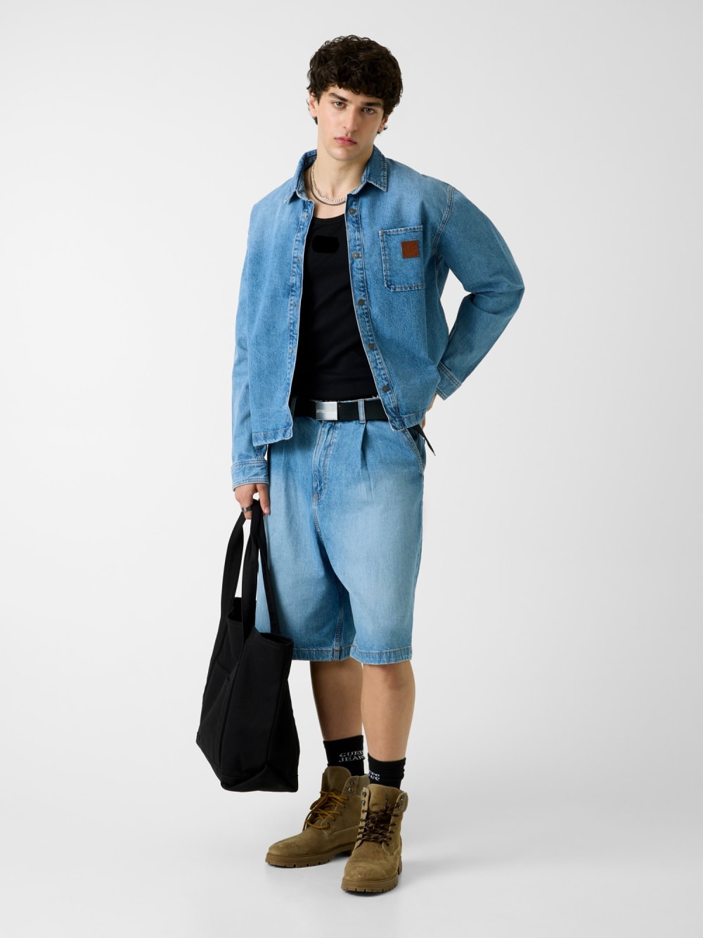 Oversize fit denim shirt